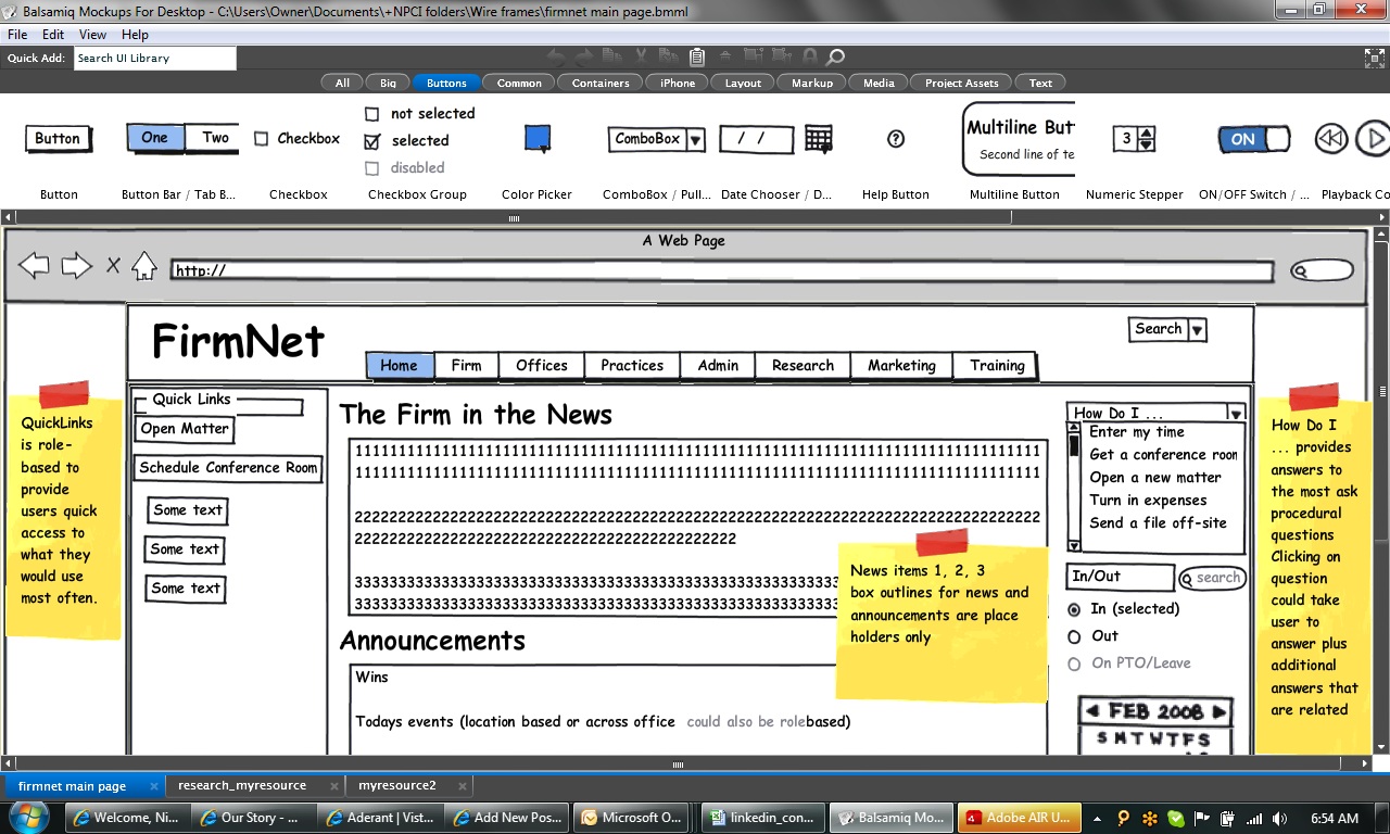 Balsamiq mockup tool