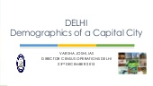 DELHI- DEMOGRAPHICS OF A CAPITAL CITY